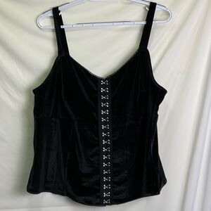 Nightfall by Torrid Velvet Hook-and-Eye Camisole - Deep Black